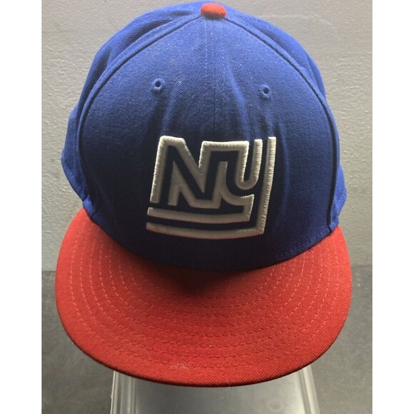 New York Giants Hat Cap Mens Fitted 8 1/8 Blue Red New Era 59Fifty NFL Football - Picture 1 of 9